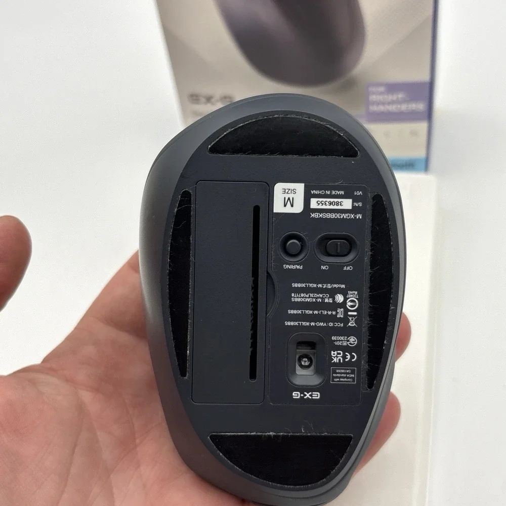 ELECOM EX-G PRO Ergonomic Mouse, M-XGM30BBSK Bluetooth/Wireless Medium Right